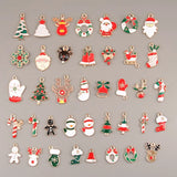 39pcs Colorful Christmas Enamel Charms Small Pendant Xmas DIY Jewelry Making
