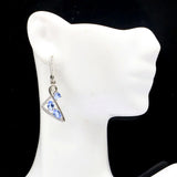 Green Peridot Violet Tanzanite CZ Silver Earrings for Women