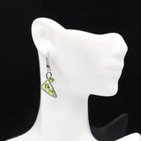 Green Peridot Violet Tanzanite CZ Silver Earrings for Women