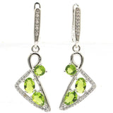 Green Peridot Violet Tanzanite CZ Silver Earrings for Women