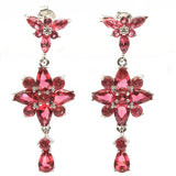 Pink Raspberry Rhodolite Garnet Earrings for Wedding 925 Sterling Silver