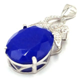 Real Green Emerald Sapphire Tanzanite 925 Silver Pendant