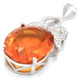 Golden Yellow Citrine Zircon 925 Sterling Silver Pendant