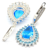 925 Solid Silver Romantic Paris Topaz CZ Earrings
