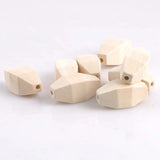 10pcs Natural Wooden Faceted Geometric Spacer Beads for Jewelry Making DIY