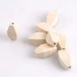 10pcs Natural Wooden Faceted Geometric Spacer Beads for Jewelry Making DIY