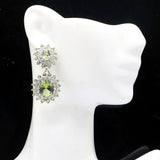 Pink Tourmaline Aquamarine Citrine CZ Silver Earrings