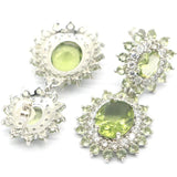 Pink Tourmaline Aquamarine Citrine CZ Silver Earrings