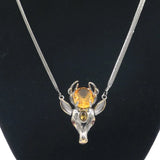 Neo-Gothic Buck Necklace with Gemstones