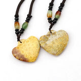Heart Shape Chrysanthemum Stone Pendant for Women