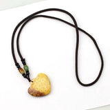Heart Shape Chrysanthemum Stone Pendant for Women