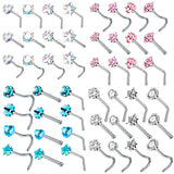 3AAA Zircon L Shape Nose Stud Crystal Heart Nose Ring