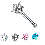 3AAA Zircon L Shape Nose Stud Crystal Heart Nose Ring