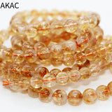 Natural Citrine Quartz Bead Bracelet 8-8.8mm