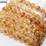 Natural Citrine Quartz Bead Bracelet 8-8.8mm