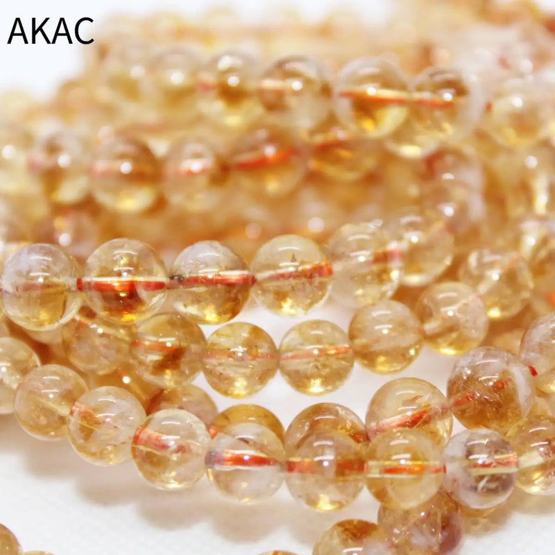 Natural Citrine Quartz Bead Bracelet 8-8.8mm