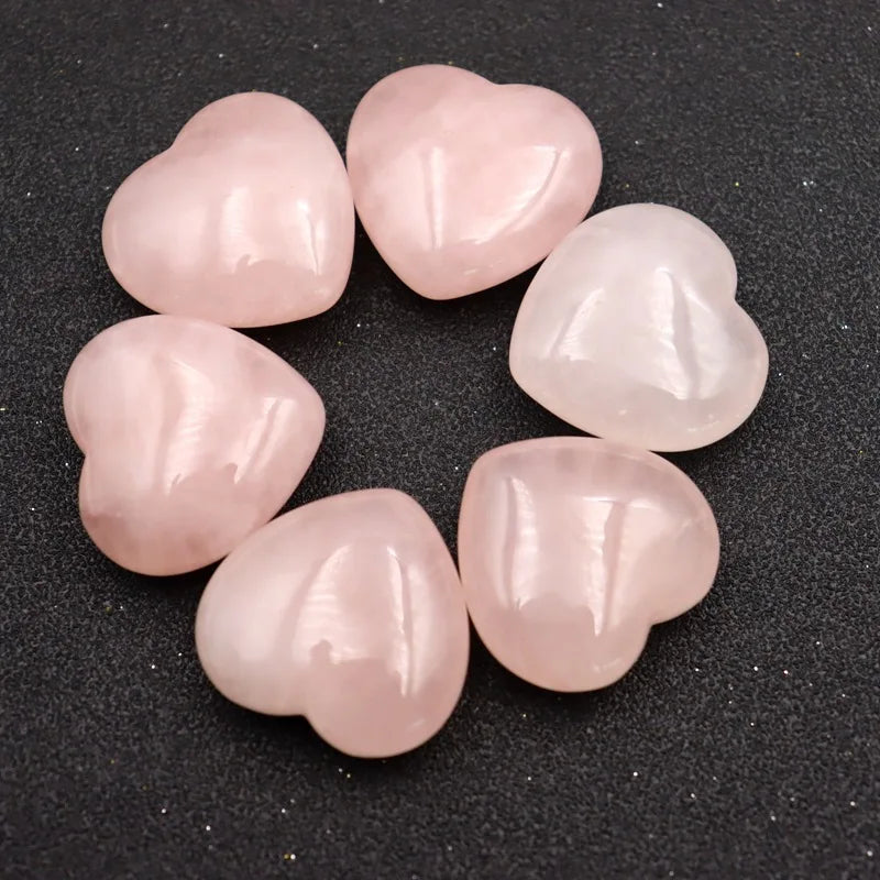 Heart Statue Carved Rose Quartz Healing Crystal Stone Gift Ornament