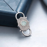 Colorful Polygonal Lock Druzy CZ Hooks DIY Jewelry