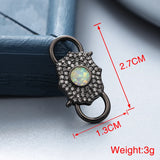 Colorful Polygonal Lock Druzy CZ Hooks DIY Jewelry