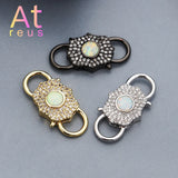 Colorful Polygonal Lock Druzy CZ Hooks DIY Jewelry