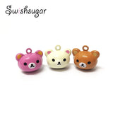 Enamel Bear Head Cartoon Bell Craft Charms Pendant - 3 Colors Choice
