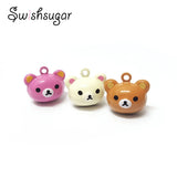 Enamel Bear Head Cartoon Bell Craft Charms Pendant - 3 Colors Choice