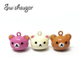 Enamel Bear Head Cartoon Bell Craft Charms Pendant - 3 Colors Choice