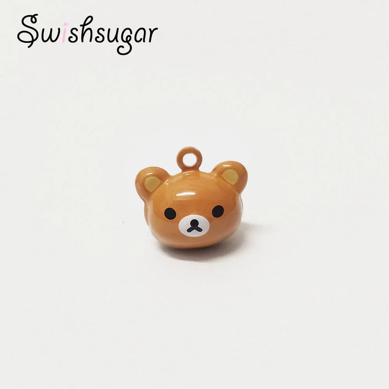 Enamel Bear Head Cartoon Bell Craft Charms Pendant - 3 Colors Choice