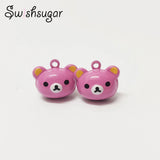 Enamel Bear Head Cartoon Bell Craft Charms Pendant - 3 Colors Choice