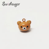 Enamel Bear Head Cartoon Bell Craft Charms Pendant - 3 Colors Choice