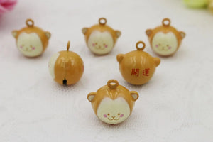 Enamel Monkey Jingle Bell Cartoon Charms Pet's Necklace Pendant
