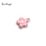 3Colors Sakura Plam Flower 13MM Mini Jingle Bell Necklace Pendant
