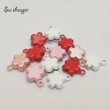 3Colors Sakura Plam Flower 13MM Mini Jingle Bell Necklace Pendant