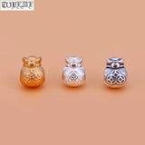 3D 100% 999 Silver Money-Bag Beads Silver Good Luck Beads DIY Jewelry Findings