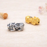 3D 999 Silver Pixiu Beads Fengshui Wealth Lucky Animal Beads