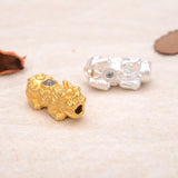 3D 999 Silver Pixiu Beads Fengshui Wealth Lucky Animal Beads