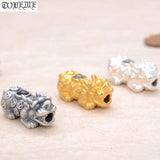 3D 999 Silver Pixiu Beads Fengshui Wealth Lucky Animal Beads