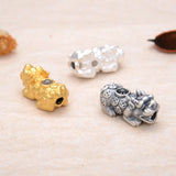 3D 999 Silver Pixiu Beads Fengshui Wealth Lucky Animal Beads