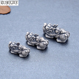 999 Silver Pixiu Beads Real Pure Silver Lucky Fengshui Wealth Pixiu Beads