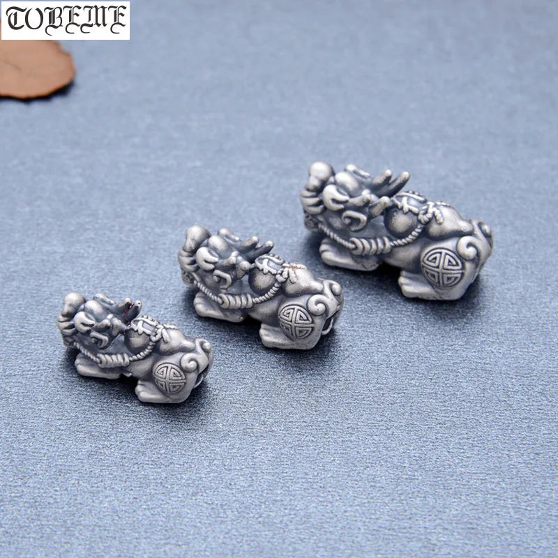 999 Silver Pixiu Beads Real Pure Silver Lucky Fengshui Wealth Pixiu Beads