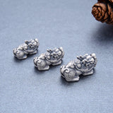 999 Silver Pixiu Beads Real Pure Silver Lucky Fengshui Wealth Pixiu Beads