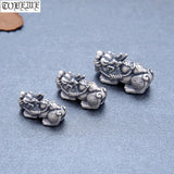 999 Silver Pixiu Beads Real Pure Silver Lucky Fengshui Wealth Pixiu Beads