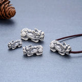 999 Silver Ruyi Pixiu Bead Fengshui Charm Piyao Good Luck Wealth