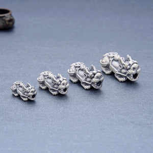 999 Silver Ruyi Pixiu Bead Fengshui Charm Piyao Good Luck Wealth