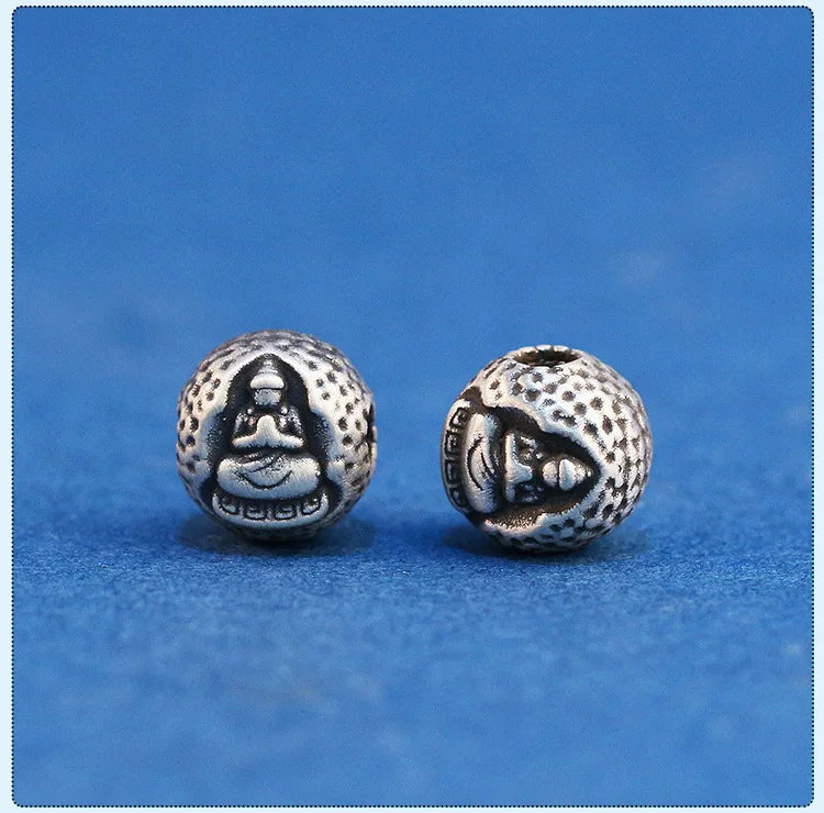 999 Silver Tibetan Buddha Bead Good Luck DIY Bracelet Jewelry