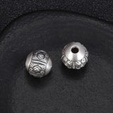 100% 999 Silver Tibetan Dorje Symbol Bead DIY Bracelet Jewelry Findings