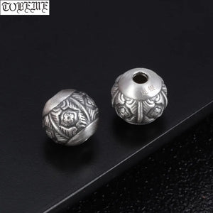 100% 999 Silver Tibetan Dorje Symbol Bead DIY Bracelet Jewelry Findings
