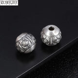 100% 999 Silver Tibetan Dorje Symbol Bead DIY Bracelet Jewelry Findings