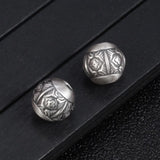 100% 999 Silver Tibetan Dorje Symbol Bead DIY Bracelet Jewelry Findings