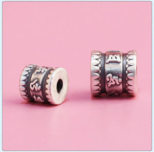 999 Silver Tibetan Six Words Beads OM Mani DIY Bracelet Findings